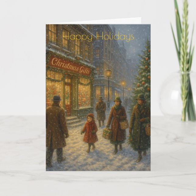 Carte Downtown Big City Christmas Custom Christmas Card (Devant)