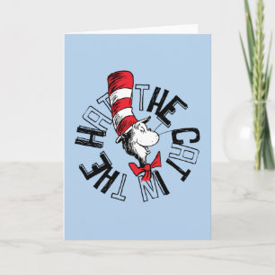 Carte Dr Seuss   Chat dans l'art rond Casquette