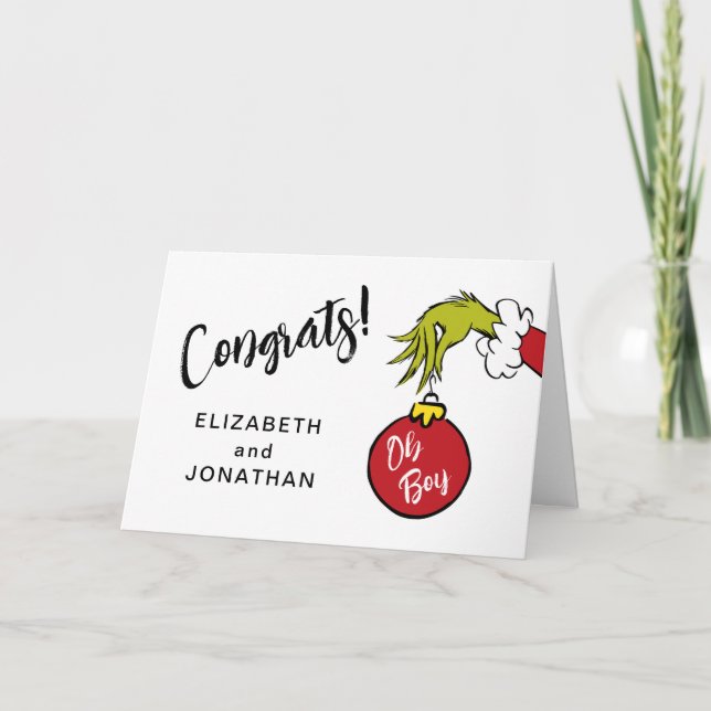 Carte Dr Seuss | Félicitations à mon bébé Grinch (Devant)