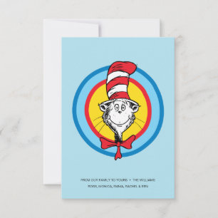 Carte Dr. Seuss Graphisme de tête de Chat dans le Chap