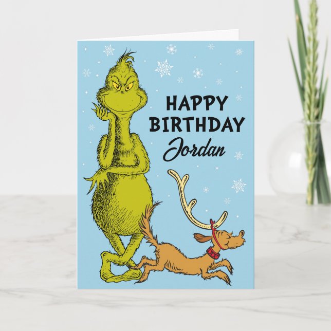 Carte Dr Seuss | Grinch Winter Birday (Devant)