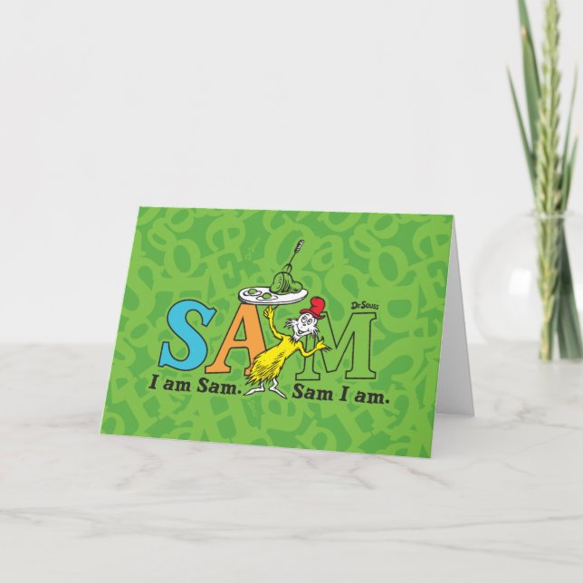 Carte Dr. Seuss | Je suis Sam. Sam je suis. (Devant)