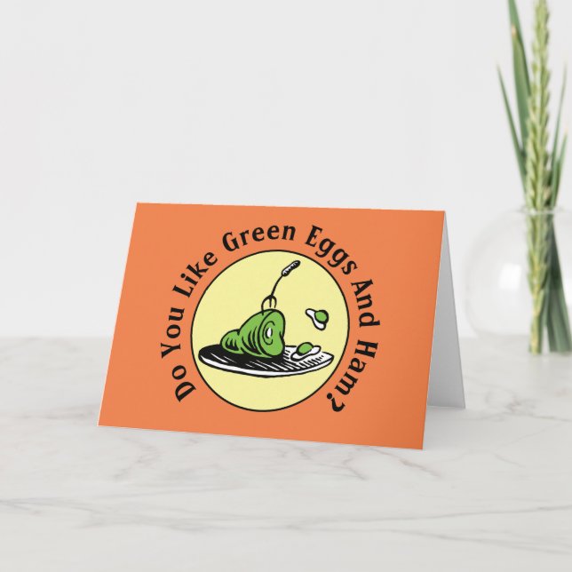 Carte Dr Seuss | Oeufs verts et icône de jambon (Devant)