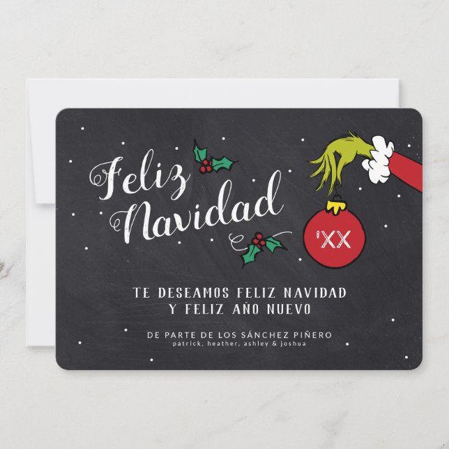 Carte Dr Seuss | The Grinch - Feliz Navidad Photo (Devant)