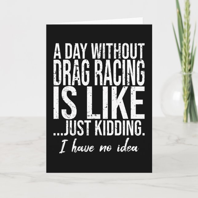 Carte Drag course drôle cadeau sport (Devant)
