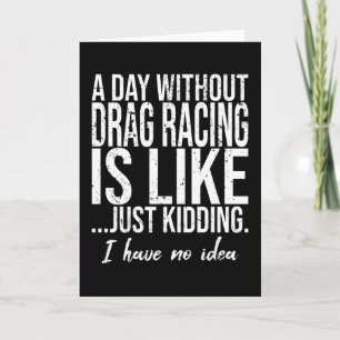 Carte Drag course drôle cadeau sport