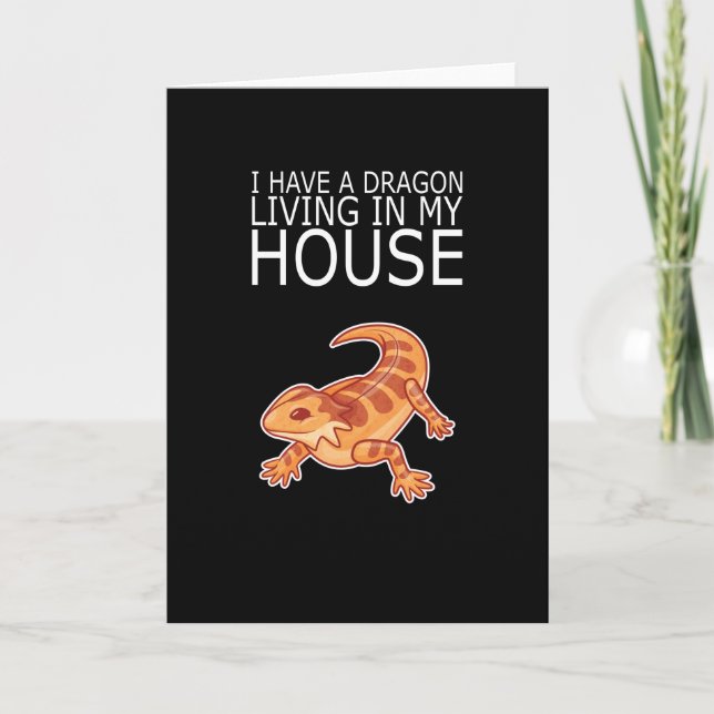 Carte Dragon À Phares VIVANT MA MAISON Lizard Reptil Cad (Devant)