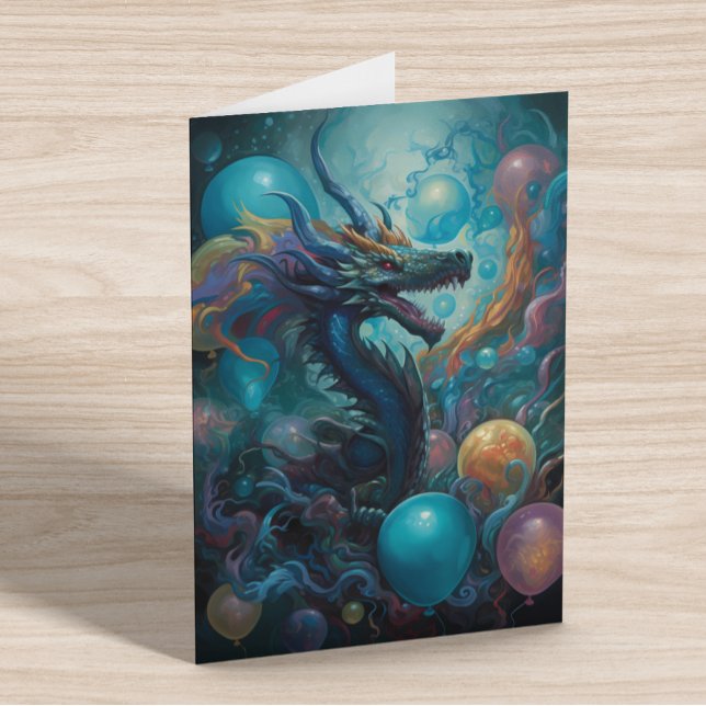 Carte Dragon avec ballons d'anniversaire (Créateur téléchargé)