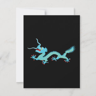 Carte Dragon bleu clair chinois