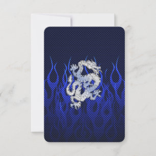 Carte Dragon Bleu dans Chrome Styles de fibre de carbone