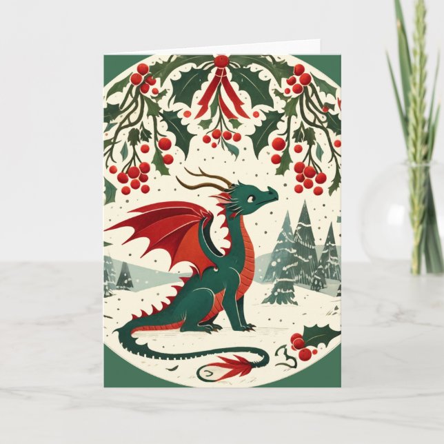Carte Dragon de Noël (Devant)
