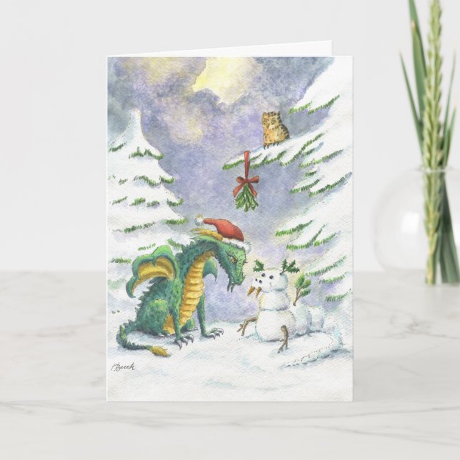 Carte Dragon de Noël (Devant)