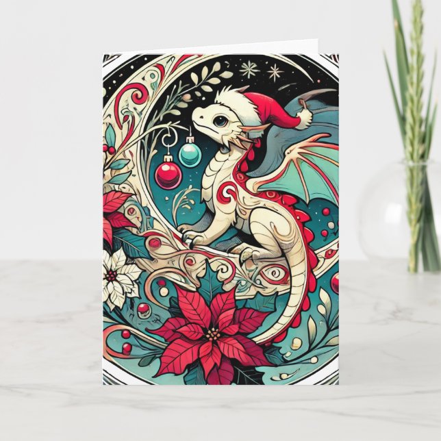 Carte Dragon de Noël (Devant)
