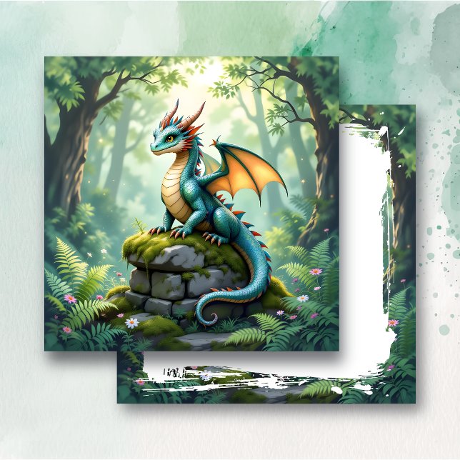 Carte Dragon de Whimsical sur pierre antique (Créateur téléchargé)