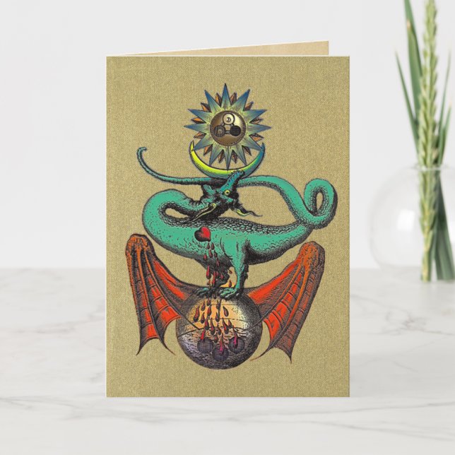 Carte Dragon d'or à rouleaux (Devant)