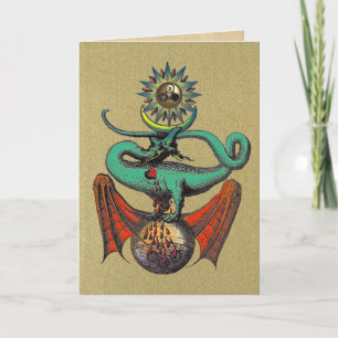 Carte Dragon d'or à rouleaux