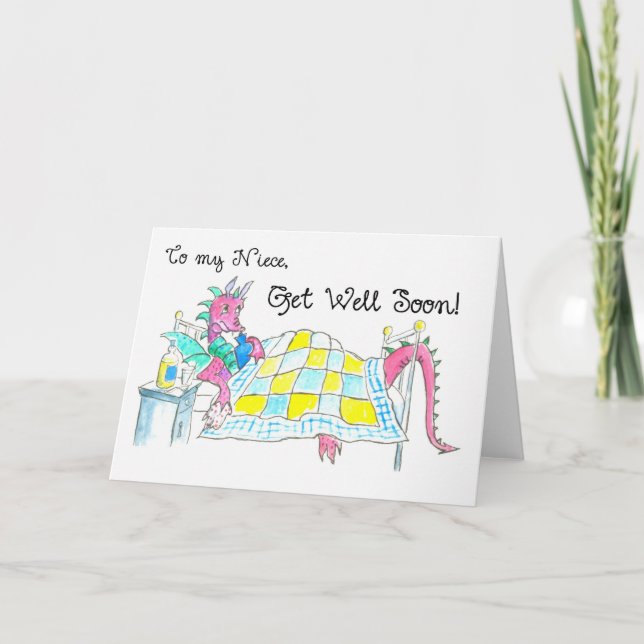 Carte Dragon Get Well Card pour la nièce (Devant)