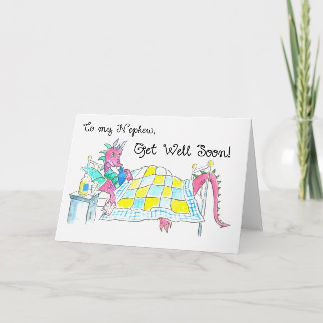 Carte Dragon Get Well Card pour Nephew (Devant)