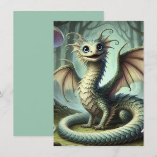 Carte Dragon Jabberwocky Mignon Créature Fantastique Art
