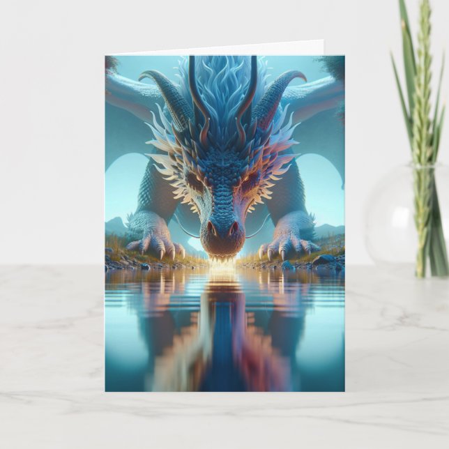 Carte Dragon réflexion joyeuse anniversaire Nephew (Devant)