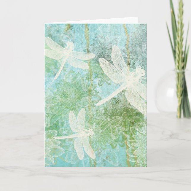 Carte Dragonflies Mouches Et Fleurs (Devant)