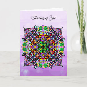 Carte Dragonfly Theme Mandala Colorful Penser de vous