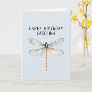 Carte Dragonflye Anniversaire Rêve Blanc Bleu