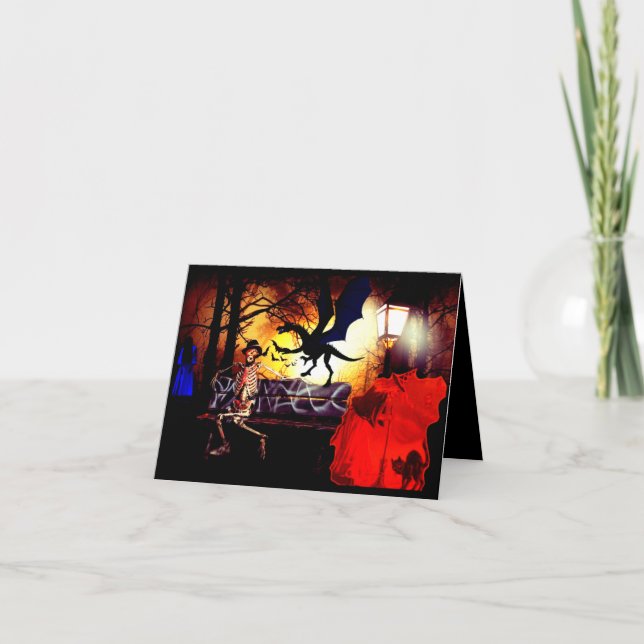 Carte Dragons-sorcières-créatures et goules Halloween (Devant)