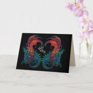 Carte Dragons style Art Nouveau~Carte de voeux