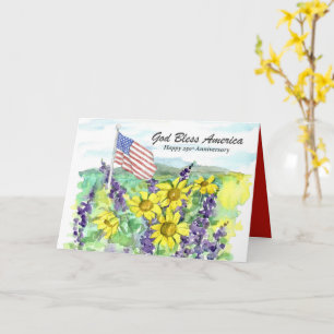 Carte Drapeau américain 250e anniversaire USA Dieu bénis