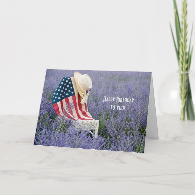 Carte Drapeau américain Anniversaire (Devant)