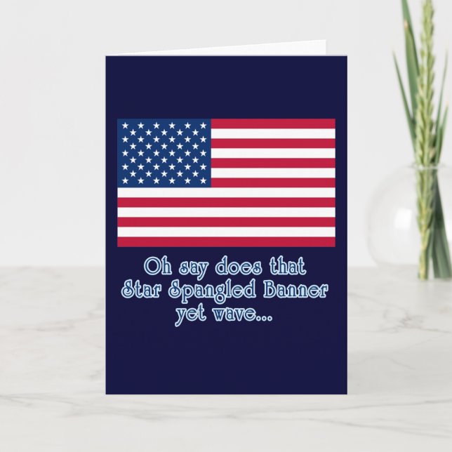 Carte Drapeau américain avec la citation de bannière (Devant)