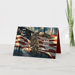 Carte Drapeau américain Bald Eagle