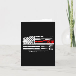 Carte Drapeau américain Chef Knife Bbq Cuisine Drôle Ann