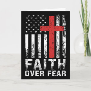 Carte Drapeau américain chrétien Faith Over Fear Femmes 