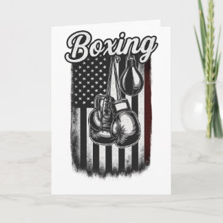 Carte Drapeau américain de boxe vintage rétro