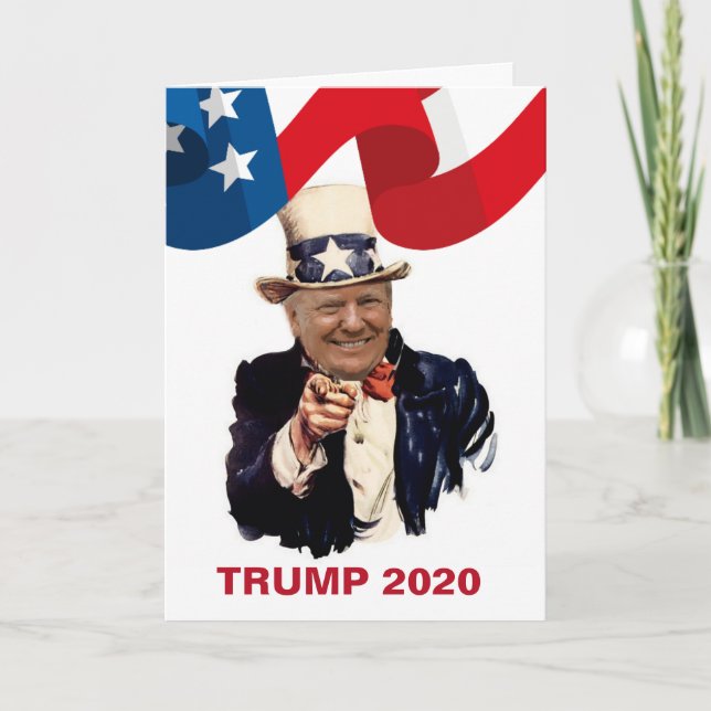 CARTE DRAPEAU AMÉRICAIN DE DONALD TRUMP 2020 (Devant)