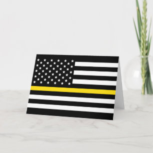 Carte Drapeau américain Dispatcher à ligne jaune mince