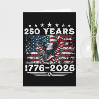 Carte Drapeau américain du 4 juillet vintage 250 ans 177