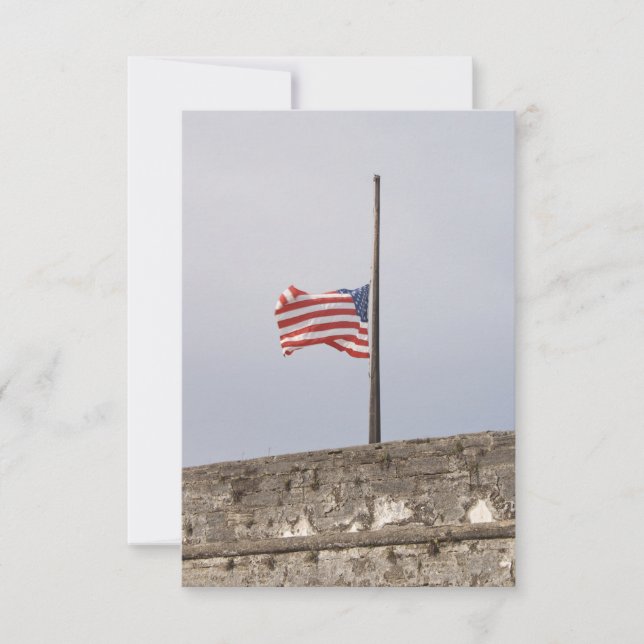 Carte Drapeau américain en berne (Devant)