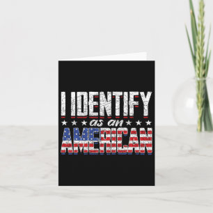 Carte Drapeau américain États-Unis 4 juillet Je m'identi