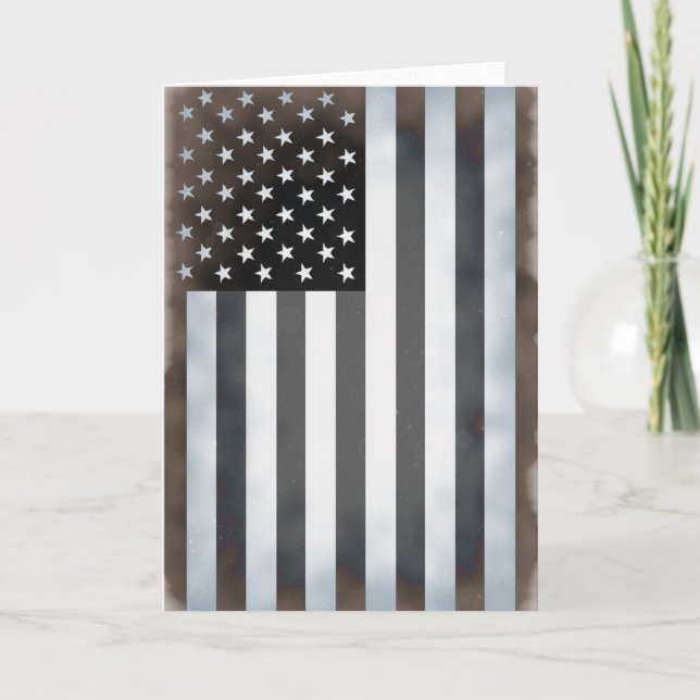 Carte Drapeau américain noir et blanc (Devant)