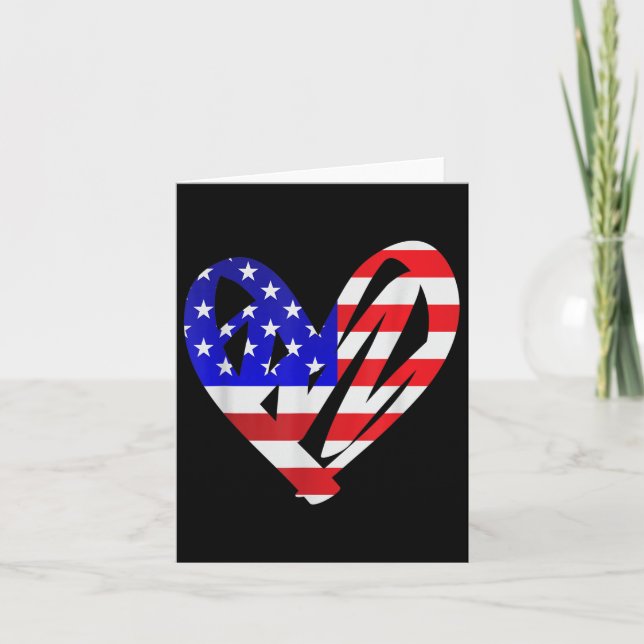Carte Drapeau américain Patriotic Heart Forces Armées Me (Devant)