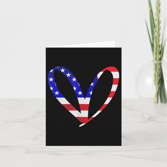 Carte Drapeau américain Patriotic Heart Forces Armées Me (Devant)