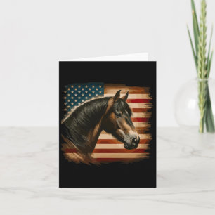 Carte Drapeau américain Patriotic Horse Horseback équita