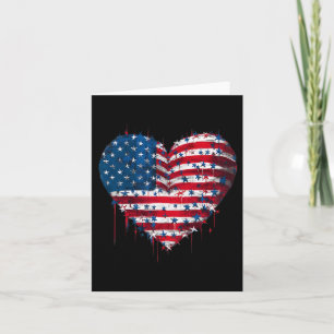 Carte Drapeau américain Patriotique American Heart Force