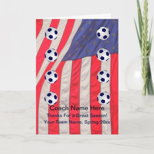 Carte drapeau américain pour entraîneur de footbal (Devant)