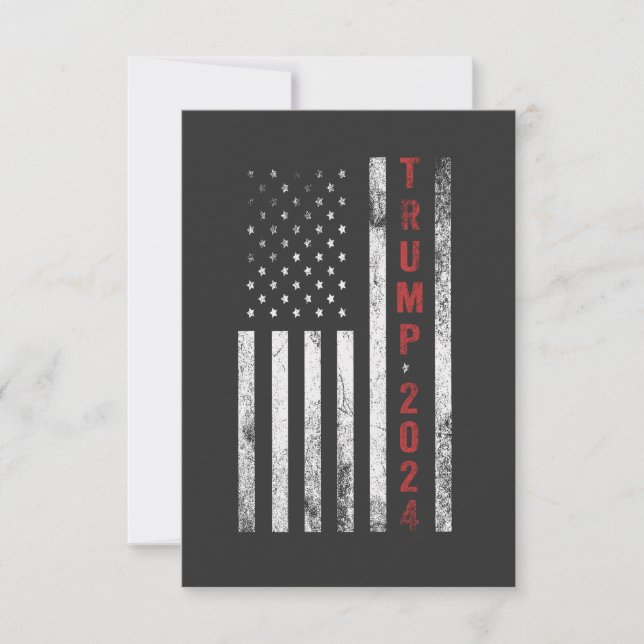 Carte Drapeau américain Trump 2024 en détresse cadeau Vi (Devant)