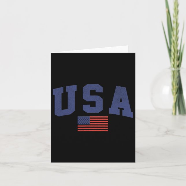Carte Drapeau américain Usa 4 juillet Américain Gras Ble (Devant)