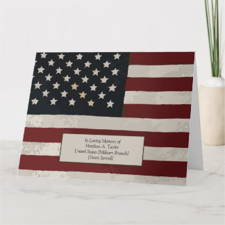 Carte Drapeau Américain Vintage En Mémoire Fête des Vété
